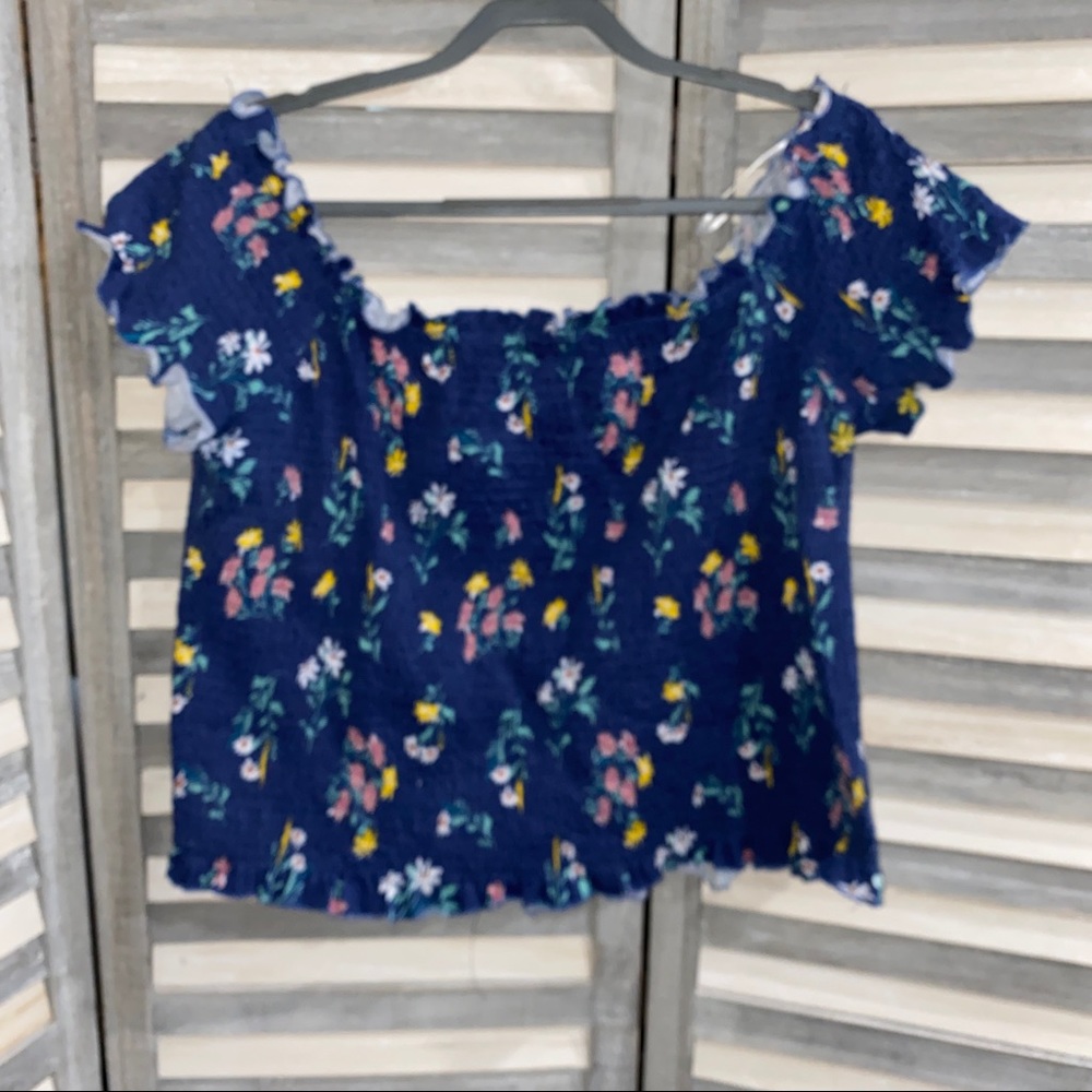 Say What Smocked Off Shoulder Top- Sz 3X